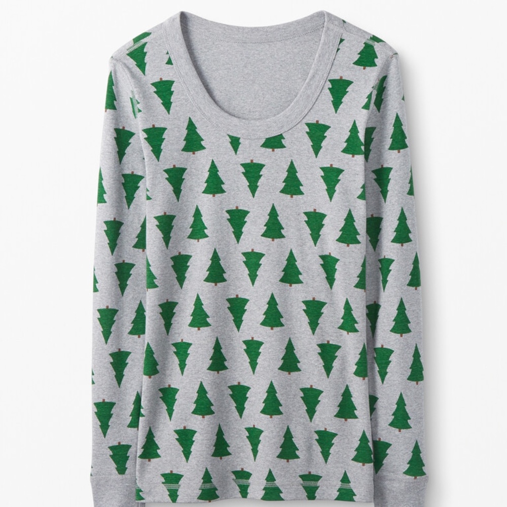 *NWT* Hanna Andersson Women's Tannenbaum Long John Top In Organic Cotton - L